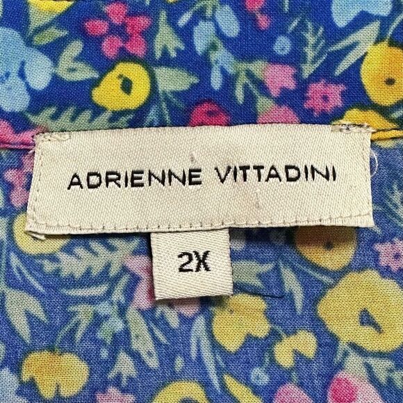 Adrienne Vittadini Floral 3/4 Sleeves Tie Pull Over Top - Picture 10 of 13